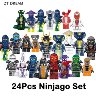 ZTD Set of 24 pcs Ninjago Mini Figures Kai Jay Sensei Wu Master Building Blocks Toys 07