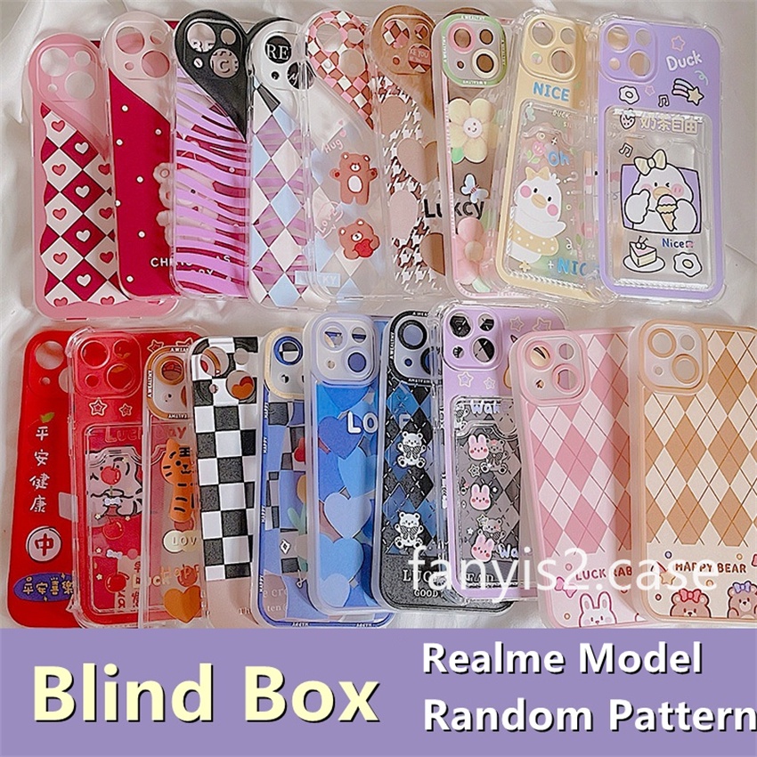 🥳Hot Sale🌈 Blind Box Realme C35 9i 9 Pro+ C31 GT C25Y C21Y C25 C25s C12 C21 C20 C20A C11 C17 C15 7i 8i 8 7 6 5 Pro 5 5i 5s 6i C3 Narzo 50i 50A Style Random Optional Model Phone Case Cover