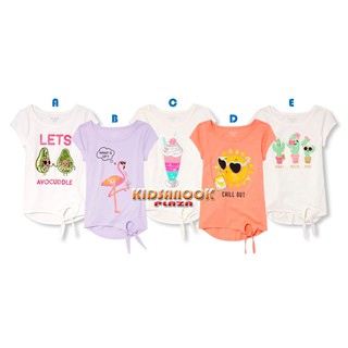 [แท้]PL253 เสื้อ The Children s Place รุ่น Embellished Graphic Side-Tie Top (สำหรับเด็กอายุ 5-16 ปี) ผ้ายืดเนื้อดี