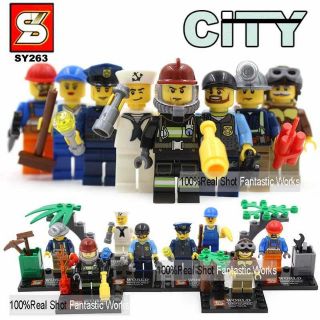 CHAMAA เลโก้ ซิตี้ SY263 บล้อกตัวต่อ เลโก้จีน  CITYTheme Minifigures set 8 กล่อง