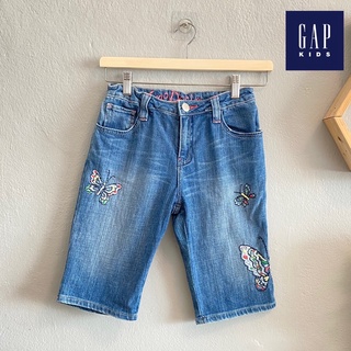 GapKids กางเกงขา3ส่วน มือสอง แบรนด์แท้💯% Size 160 (เอว 24”) ปักผีเสื้อ 💢มีตำหนิ!