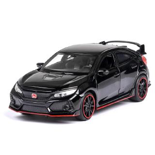 โมเดลรถยนต์ 1:32 honda civic type - r diecasts มีแสงและเสียงของเล่นสําหรับเด็ก