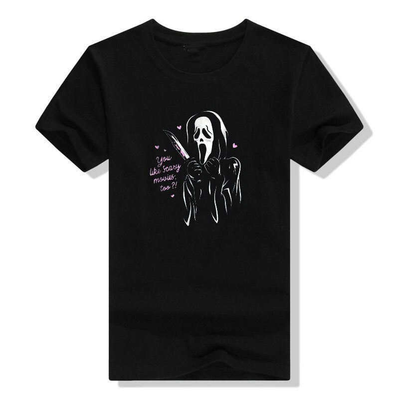 Scream Ghost Face You Like Scary Movies Too Boyfriend เสื้อยืดตลก