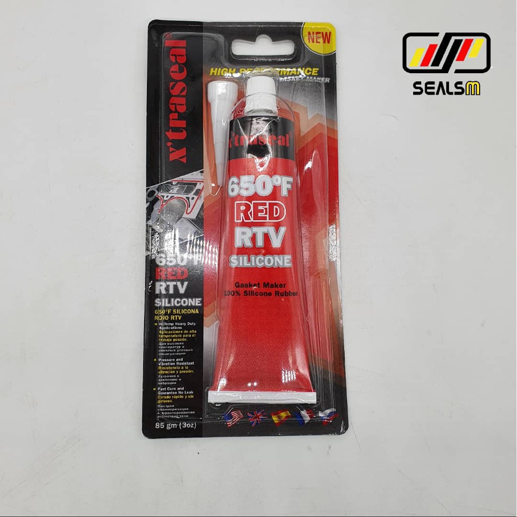 GUM GASKET 650F XTRASEAL RED RTV SILICONE GASKET MAKER RED HI-TEMP 85GRAM