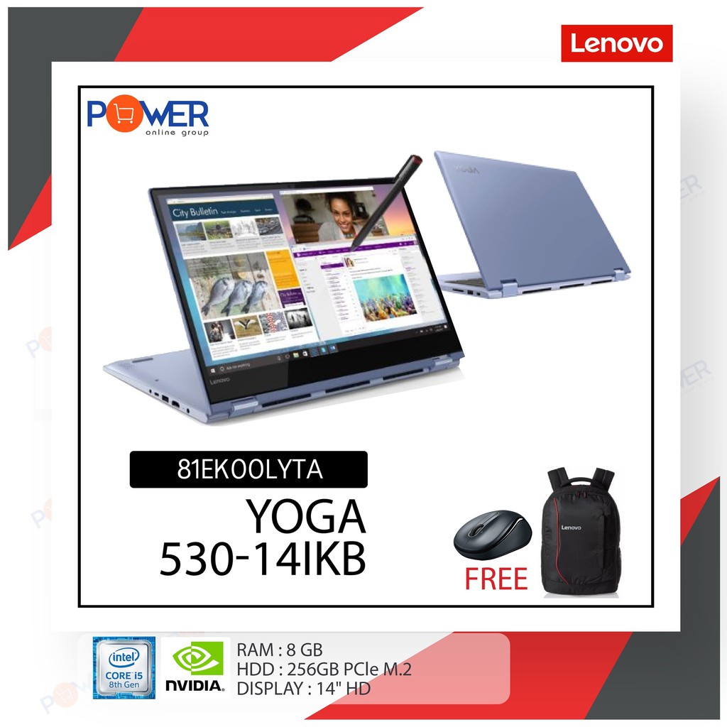 NotebookLenovo YOGA 530-14IKB(81EK00LYTA)i5-8250U/8GB/256GB M.2/14.0"FHD Touch/Geforce MX130 2GB/Win10 Home/Liquid Blue