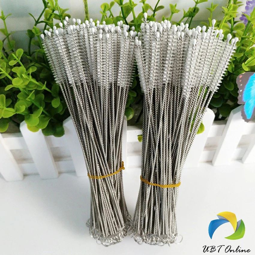 UBT แปรงล้างหลอดดูด จุกนม ขนไนล่อน ไม่ทำให้เป็นรอย Stainless steel soft straw straw brush