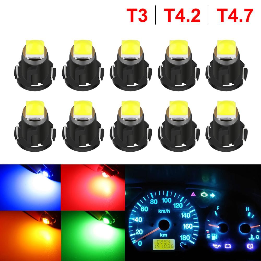 T3 Led 3030 SMD หลอดไฟ Led T4.2 T4.7 ไฟแสดงสถานะหลอดไฟรถ Dashboard ไฟเตือนไฟแสดงสถานะเครื่องมือโคมไฟ