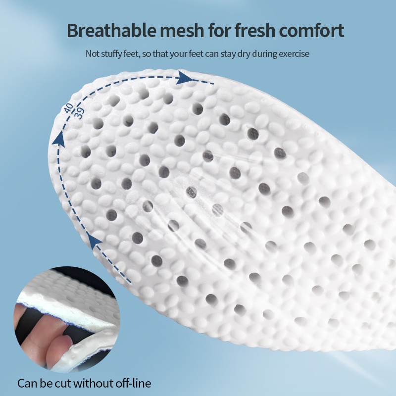 ใหม่กระดูกหน่วยความจําโฟมกีฬา Insoles สําหรับรองเท้าเบาะวิ่ง Shock-Absorbing Breathable Deodorization PU Soft Pad