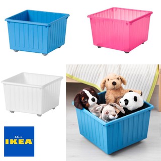 GO_IKEA {พร้อมส่ง+แท้💯%} VESSLA เวสล่า กล่องใส่ของมีล้อ, ขาว, ฟ้า, ชมพู, 39x39 ซม. กล่องใส่ของ อิเกีย