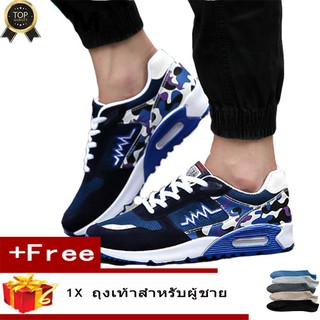 【ซื้อ 1 แถม 1 ฟรีของที่ระลึก】รองเท้าวิ่งลำลอง ระบายอากาศ สำหรับผู้ชาย