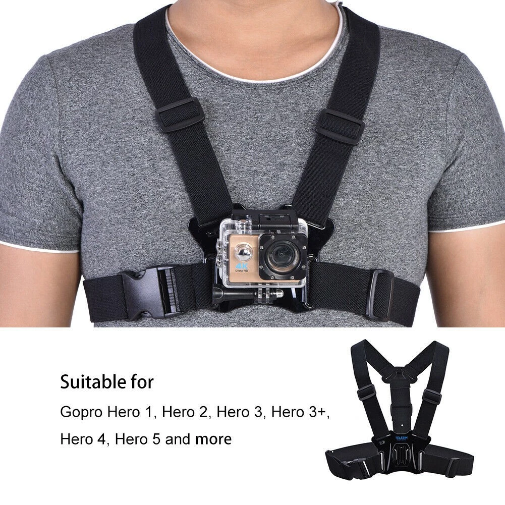 TELESIN สายคาดหน้าอก สำหรับ Gopro / DJI / INSTA360 สายรัดหน้าอก กล้องAction Camera Chest Strap Mount thumbnail 7