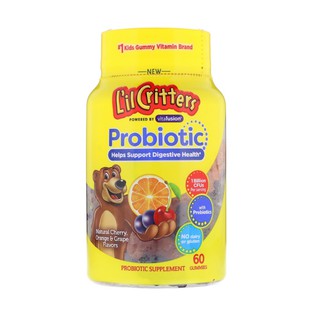 Lil Critters, Probiotic, Natural Cherry, Orange &amp; Grape Flavor, 60 Gummies