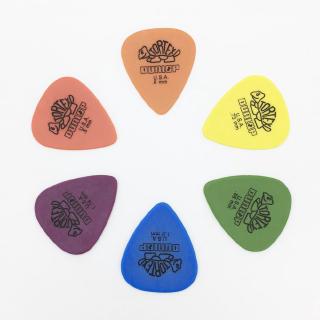 6 ชิ้น Dunlop Tortex Picks กีตาร์เบสคนกลางอะคูสติกอุปกรณ์ไฟฟ้าคลาสสิกความหนา 0.5 0.6 0.73 0.88 1.0 1.14