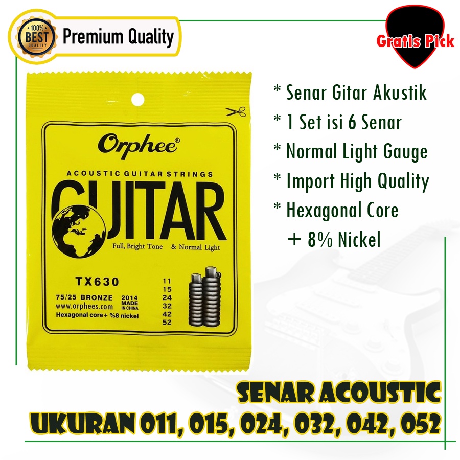 สายกีต้าร์โปร่ง Orphee TX 630