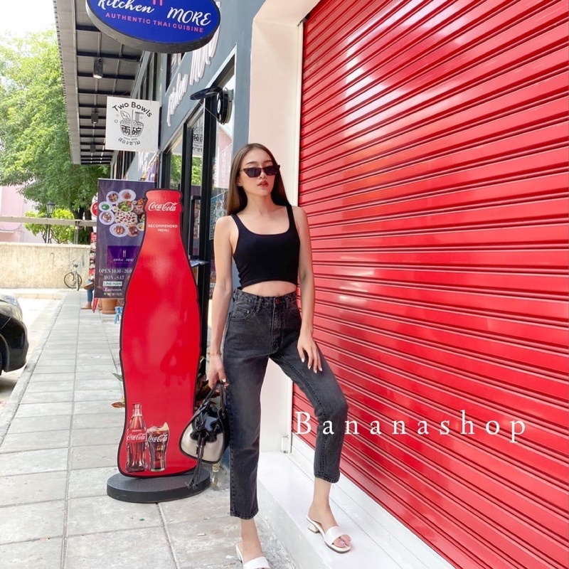 กางเกงยีนส์ขายาว 5ส่วน รุ่น Charcoal jeans Ver.2  งานร้าน bananashop