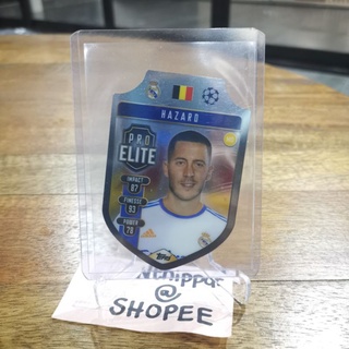 ขาย การ์ด Topps Match Attax 2021-22 Elite chrome shield SH4 SH 4 Eden Hazard Real Madrid การ์ดฟุตบอล การ์ดนักฟุตบอล