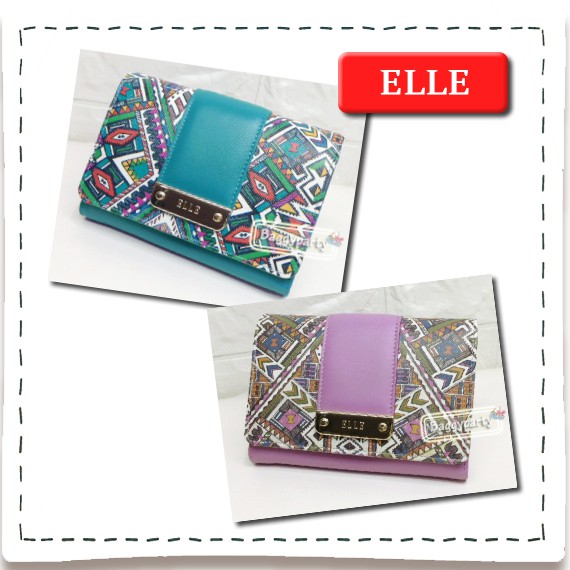 ELLE แท้!!! กระเป๋าสตางค์ใบกลาง หนังนิ่ม
