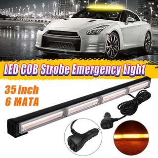 Cob แถบไฟเตือนฉุกเฉิน LED พร้อมที่จุดบุหรี่ 12V 24V สีเหลือง