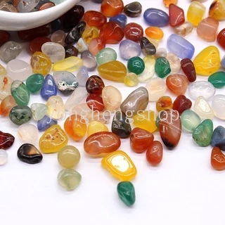 หินโมราคริสตัลธรรมชาติ หลากสีสัน ขนาด 100 กรัม สําหรับตกแต่งสวน ตู้ปลา