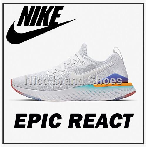 Nike epic react flyknit 2 clearance white hyper jade ember glow