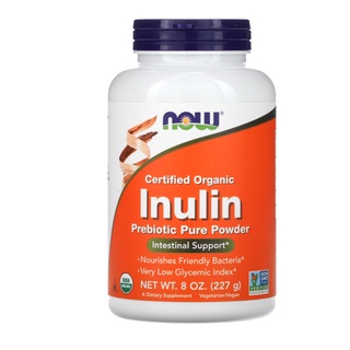 Now Foods Certified Organic Inulin Prebiotic Pure Powder 8 oz (227 g)