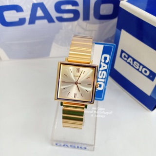 นาฬิกา CASIO ของแท้ รับประกันศูนย์ รุ่น LTP-E155 นาฬิกาผู้หญิง ทรงสี่เหลี่ยม กันน้ำ สายปรับเลื่อน ของใหม่
