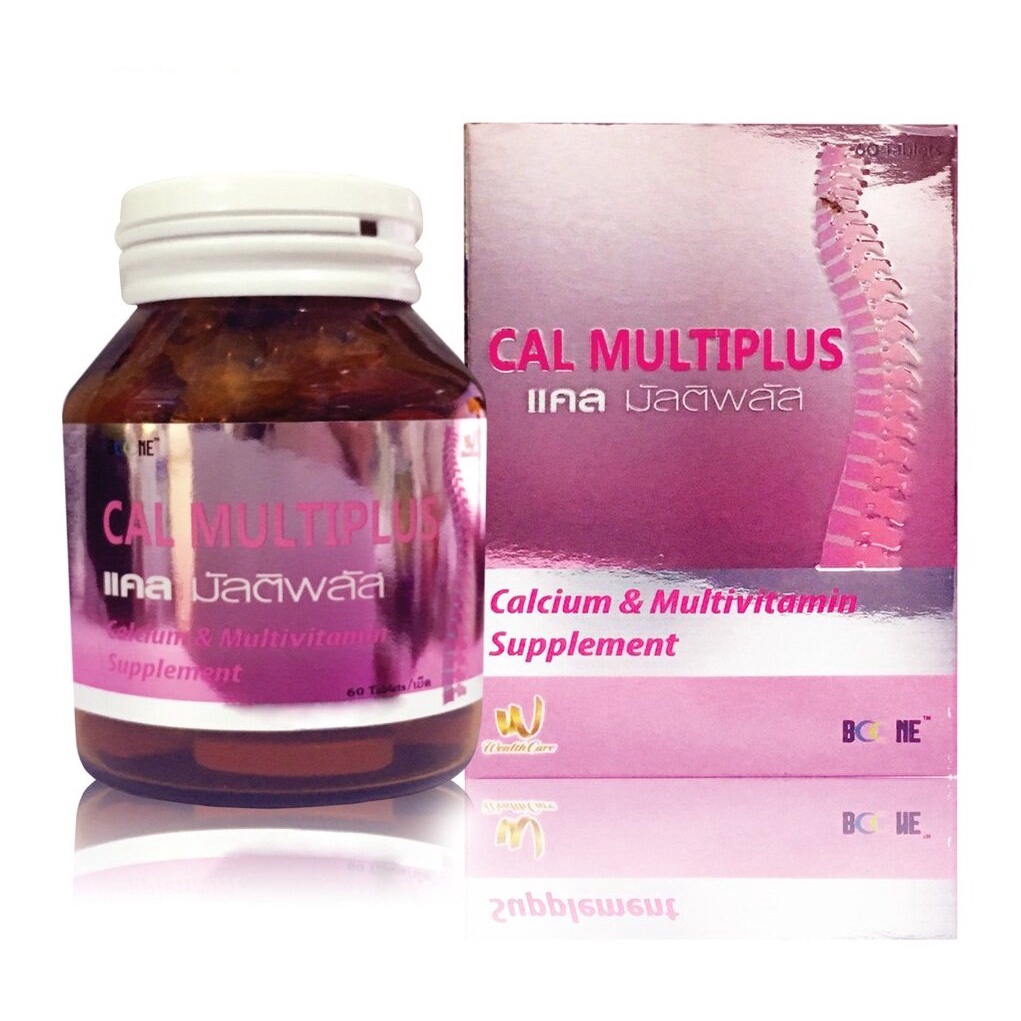 แคลเซียม แคล มัลติพลัส Cal multiplus [1ขวด 60 เม็ด] บำรุงร่างกาย-A