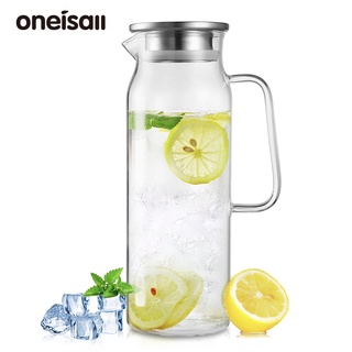 Oneisall แก้วกาต้มน้ําแบบใสทนความร้อนพร้อมฝาปิดสําหรับใช้ในครัวเรือน 1.7L