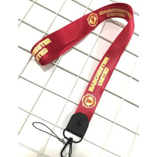 MAN  UNITED สายคล้องบัตร สายคล้องคอ สายห้อยบัตร ลาย ฟุตบอล แดง  แมนยู  Man U  น่าใช้งาน กว้าง 2.5 cm น่ารัก by Manopnest