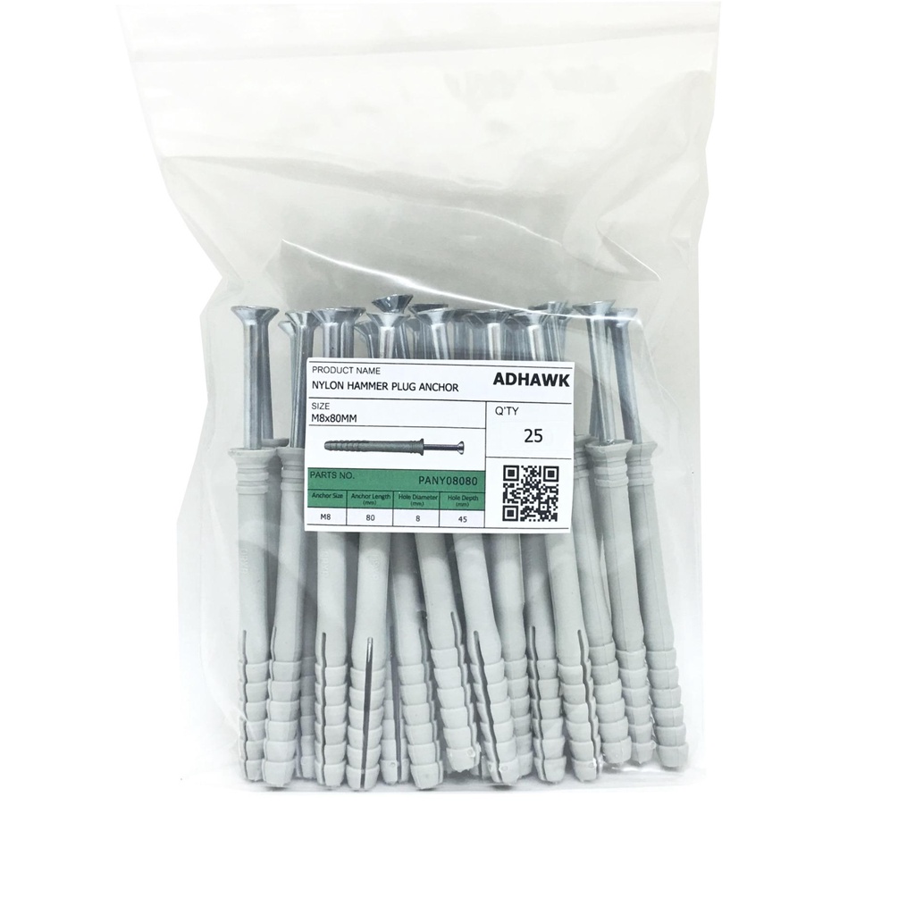 พุกไนล่อนพร้อมสกรู ขนาด M8x80mm. เกรดA ใช้ติดตั้งเฟรมกระจกอลูมิเนียมสำเร็จรูป ราคา ถูกที่สุด ดีลบีเคเค แกลเลอรีภาพที่ 2