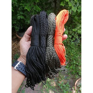 พาราคอร์ด paracord 2mm เชือกสนาม เชือกร่ม เชือกพาราคอร์ด เชือกชูชีพ Polyester สวยทน รับน้ำหนักได้มาก