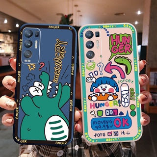 เคสโทรศัพท์มือถือ ขอบสี่เหลี่ยม ลายมอนสเตอร์ หิว สําหรับ OPPO Reno6 Z 5G Reno 5 Pro 4 3 Reno2 Z F A95 5G A76 A96 4G