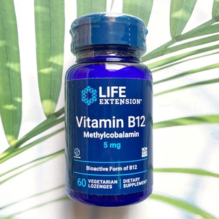 80%(Life Extension®) Vitamin B12 Methylcobalamin 5 mg 60 Vegetarian Lozenges เมทธิลโคบาลามิน วิตามินบี 12 บี12 B 12 B-12