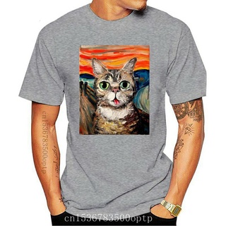 คอตต้อนคอกลมเสื้อยืดแขนสั้นลําลอง คอกลม พิมพ์ลาย Lil Bub The Scream Vincent Van Gogh เข้ากับทุกการแต่งกาย แฟชั่นฤดูร้อน