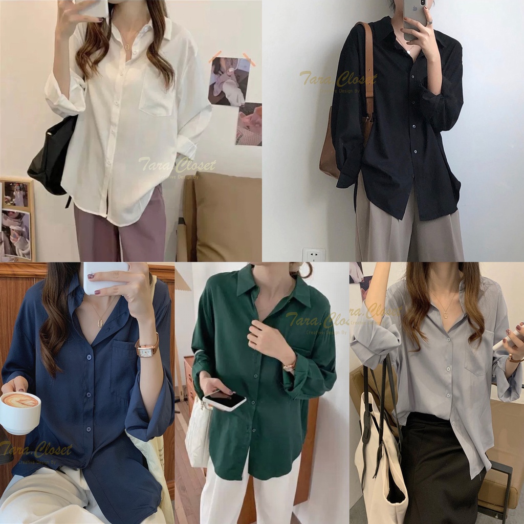 IT047 TARA Shirt เสื้อเชิ้ต คอปก กระเป๋าหน้า แขนยาว ทรงคลาสสิค ผ้าไหมอิตาลีอย่างดี ผ้าไม่หนามาก ผ้าใส่สบาย
