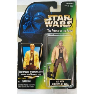 Star wars Power of the Force 2 Green Card Luke Skywalker (Ceremonial) (Hologram) 3.75"