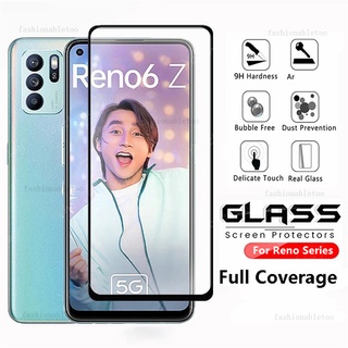 ฟิล์มกระจกนิรภัยกันรอยหน้าจอแบบเต็มจอสําหรับ Oppo Reno6Z 6Z 5 5F 4 4F 4Z 3 2 2F 2Z Ace 4G 5G Reno6Z Reno6Z 5G Reno5 Reno5F Reno4 Reno2