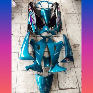 ชุดสีเวฟ125S Wave125S หัวเถิก กุญแจกลม สีเขียวดำ เฟรมงานABS
