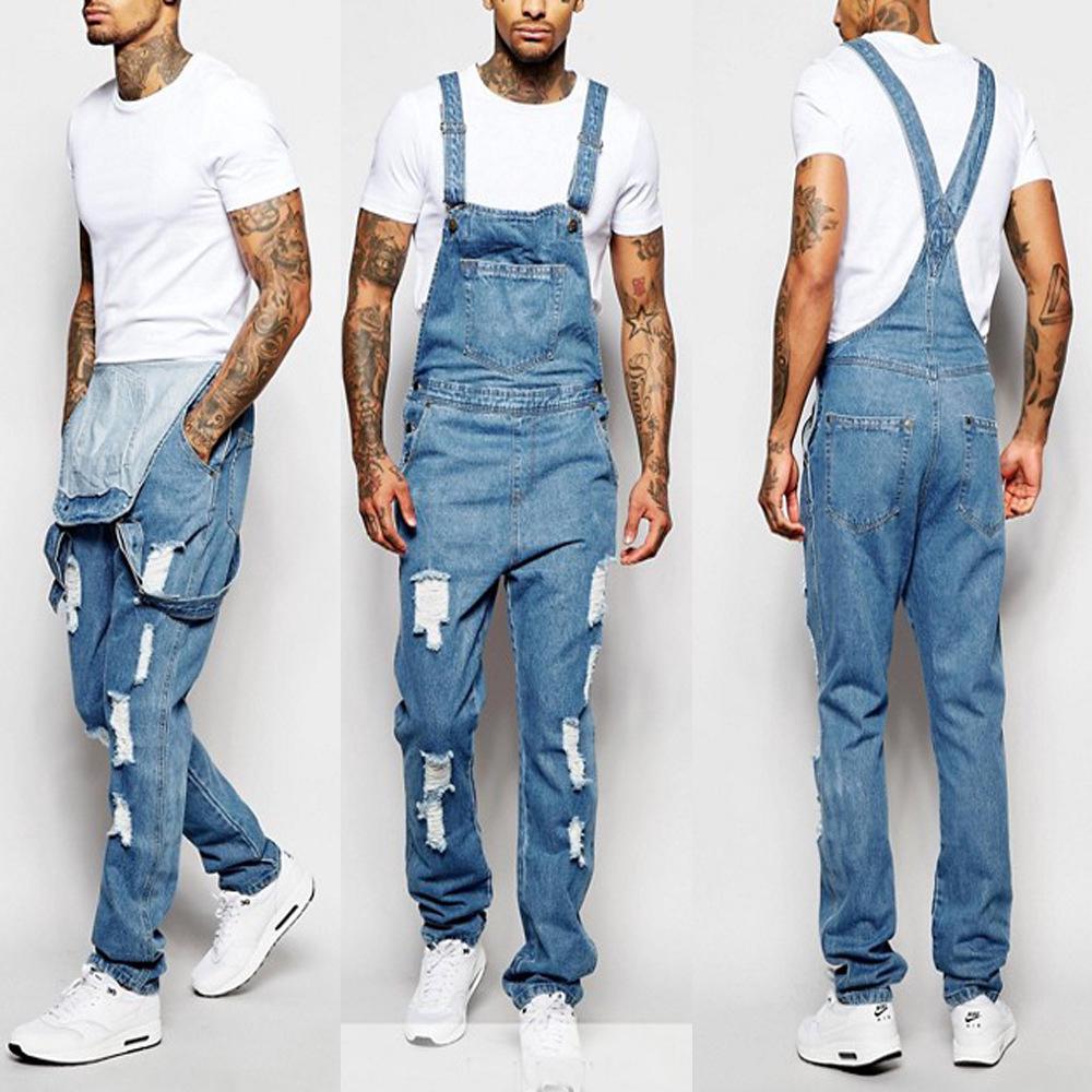 Men Jumpsuit Denim Pant Jeans จั๊มสูท จั๊มสูทขายาว จั๊มสูทแขนกุด ผู้ชายจั๊มสูท ผู้ชายกางเกงยีนส์ กางเกงยีนส์ กางเกง YU