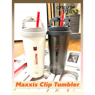 (ส่งฟรี) แก้วน้ำเก็บอุณหภูมิ Maxxis Clip Tumbler  มีหูหิ้ว สีดำเนื้อแสตนเลส สีขาวเนื้อแมท สวยหรู แถมหลอดพลาสติก