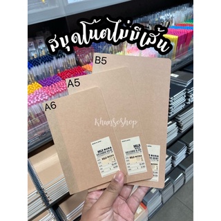 สมุดโน้ต Plain (ไม่มีเส้น) เทปน้ำตาล MUJI💯