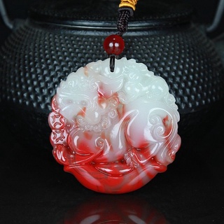 Jade Jade Edge Jade Hetian Jade Red and White Jade Gold Silk Jade Pixiu Outer Mongolia Jade Brand Men s Chicken Blood St