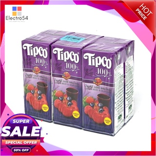 ทิปโก้ น้ำเชอร์รี่ เบอร์รี่ 100% 200 มล. X 6 กล่องน้ำผักและน้ำผลไม้Tipco 100% Cherryberry 200 ml x 6