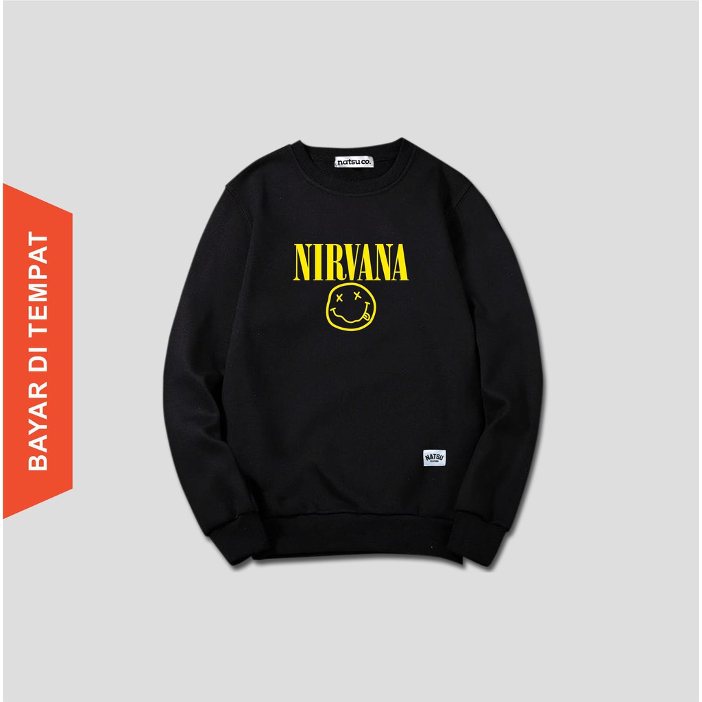 Nirvana เสื้อกันหนาวคอกลมโลหะ / ดนตรี / เสื้อกันหนาว