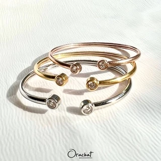 Orachat | Amber 14k bangle. (กำไลตัวเรือนสแตนเลส)