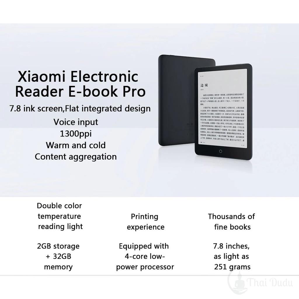 ✓เครื่องอ่านหนังสือ Xiaomi Mi Electronic E-Reader E-book Reader Pro HD Touched 7.8" Ink Screen 24 le