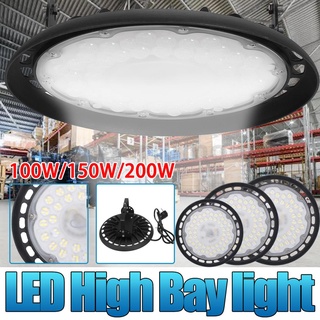 โคมไฟ LED 100W 150W 200W ทรง UFO สูง สําหรับโรงงาน