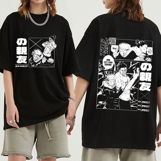 เสื้อผ้าผชเสื้อยืด พิมพ์ลายกราฟฟิค Jujutsu Kaisen สไตล์ฮิปฮอป ฮาราจูกุ โอเวอร์ไซซ์ สําหรับผู้ชายS-5XL