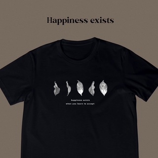 T-shirt 🔥 เสื้อยืด แนวสตรีท Street Tshirt Unisex สีดำ ใส่ได้ทุกเพศ Happiness Exists Set 🔥 S-5XL