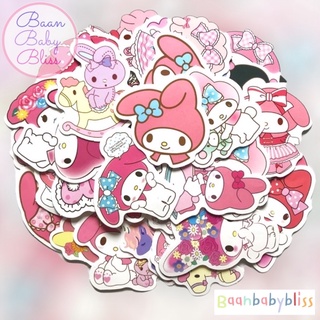 สติ๊กเกอร์กันน้ำ Sticker mymelody40ชิ้น สีชัดพิมพ์ลายสวย สติ๊กเกอร์มายเมโลดี้ สติ๊กเกอร์PVC สติ๊กเกอร์sanrio MymelodyA20